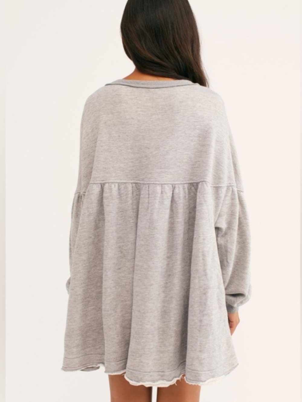 Free People Prudence Pullover Oversized Babydoll Mini Dress EUC - Picture 2 of 5